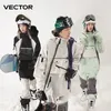 Andra sportvaror Vector Ski Jacket Herr- och kvinnors enda bräde Double Board Loose Warm Windproof Waterproof Professional Ski Jacket 231127