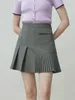 Saias FSLE Fashion Style Design Sense Jk plissado para mulheres Spring Niche de nicho High Caists Folds Irregular Salia cinza fêmea 230428