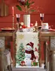 Chemin de Table arbre de noël bonhomme de neige chemins de lin cuisine salle à manger décor ferme Navidad noël hiver mariage 231127