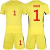 Équipe nationale 23 24 Gardien de but d'Allemagne 1 Manuel Neuer Jerseys Ensemble de football Hommes Enfants Manches longues Kevin Trapp Marc-Andre Ter Stegen Oliver Kahn Ulreich Maillot de football