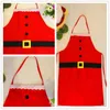 Christmas Decorations 1Pcs Red Cloth Adult Child Pinafore Noel Decoration For Home Kitchen Dinner Party Festive Santa Claus Apron MR0059