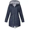 Damen Trenchcoats 2023 Damen Mantel Wasserdichter Übergang Outdoor Wanderbekleidung Leichter Regenmantel