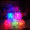 Party Favor Led Ice Cubes Glowing Ball Flash Light Luminous Neon Wedding Festival Christmas Bar Wine Glass Decoration Supplies Drop Dhghg