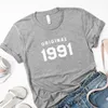 T-shirts 31e Verjaardag Originele 1991 T-shirt Vrouwen Causale Grafische Tees Katoen Korte Mouw Tumblr T-shirt Tops Drop Shipping