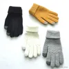 Mitaines pour enfants Nouvel hiver épaissir les gants chauds pour hommes femmes couleur unie tricoté mitaines à écran tactile en plein air cyclisme ski gants à tricoter