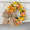 Decorative Flowers Large Porch Pendant Artificial Flower Big Bowknot Wreath Holiday Party Ornaments