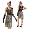 Abiti casual Di tendenza Per donna Anni '20 Anni '30 Vintage Con paillettes Frange In rilievo Gatsby Abito da cocktail Matrimonio Formale Feste Verde