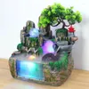 Estatuetas decorativas fonte de água interior ornamentos de resina fengshui rockery bonsai waterwheel aquário bola led artesanato escritório mesa para casa