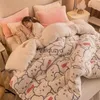 Blankets New Twin/Queen/King Size patchwork Thick Warm Quilts Duvet home Luxury Printed Flannel Winter Blanket Bedding Comforter quiltedvaiduryd