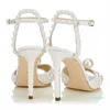 Sandali Perle Borchie Scarpe da sposa Donna Estate Nuove scarpe con tacco a spillo di alta qualità da donna