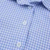 Survêtements pour femmes le costume d'été en coton bleu décontracté mode bouton qui fuit à carreaux à manches longues chemise boutonnée short ample