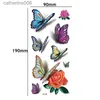 Tattoos Colored Drawing Stickers 3D Butterfly Tattoos Sticker for Women Temporary Body Art Tattoo Sticker Rose Flower Feather Tattoo lady Waterproof Fake TatooL23