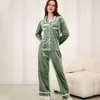 Vêtements de nuit pour femmes Femme Pijamas Velours Pyjamas Femmes Hiver Dentelle Pantalon Costumes Maison Vêtements Pyjama Pour Femme Deux Pièces Ensemble