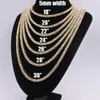 Hip Hop 2mm 3mm 4mm Moissanite Tennis Chain Unisex Yellow Gold Plated 925 Sterling Silver Tennis Armband VVS Moissanite Link