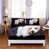 Set Dazed Dog 3pc Polyester Solid Fitted Sheet Mattress Cover Four Corners With Elastic Band Bed Sheet(2 pillowcases)