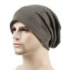 Basker trend ränder hösten våren varm slouchy mössa hatt män kvinnor avslappnad stickad utomhus baggy skullcaps mjuk motorhuven unisex skidkap