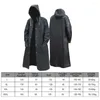 Imperméables 1pc imperméable long noir imperméable hommes manteau de pluie trench veste à capuche randonnée en plein air