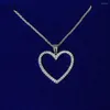 Pendentif Colliers Femmes Argent Plaqué Coeur Cubique Zircone Collier Couple Mode Simple Bijoux Donner Petite Amie Cadeau D'anniversaire