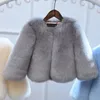 Manteau en duvet pour filles, fausse fourrure, couleur unie, tempérament, mode enfants, bébé princesse, vestes rembourrées pour enfants, V29, 2023, 231128