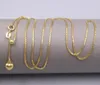 Łańcuchy Prawdziwy 18K żółty złoty naszyjnik kobiecy łańcuch pudełkowy 50 cm/20 cali cienki szyja biżuteria regulowana