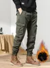 Hosen 2022 Neue Viele Taschen Winter Cargo Hosen Männer Fleece Liner Dicke Warme Slim Fit Jogger Streetwear Casual Baumwolle Thermische hosen