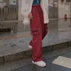 Women's Pants Punk Cargo Plaid Women Gothic Harajuku Red Checkered Wide Leg Trousers For Female Autumn Streetwear Hippie Fashion E Girl