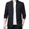 Mäns jackor Män Winter Coat Jacket Slim Fit Stand Collar med blixtlåsspakan Stylish Midced Business for Spring