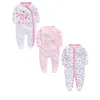 Footies Honeyzone Infant Dot Strampler Set Value Pack 0-12M Kinderkleidung Kleinkind Full Sleeve Jumpsuit Warm Outfit Cotton Baby Girl Pyjamas