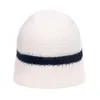 Boinas de boinas de outono e inverno acrílico listrado de engrosse chapéu de chapéu quente gorro de capitão para homens para homens 201