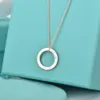 Tiffanyany Ketting voor Vrouwen 925 Sterling Zilver 1837 Cirkel Mode Student Kraag Ketting Cadeau voor Vriendin