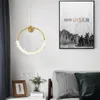 Hängslampor modern kristallkronor för matsal guld cirkel levande hem dekoration ljus fixtur ring cristal led sovrum lampa