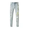 pantalons jeans de marque pour hommes jeans jeans skinny pantalons de survêtement extensibles d'été pantalons violets skinny de luxe motif étoiles surdimensionné pantalon déchiré streetwear