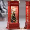 Decorazioni natalizie Cabina telefonica natalizia Cabina telefonica di Babbo Natale con pupazzo di neve con luci a LED Ornamenti da tavolo Decorazioni natalizie Regalo per bambini 231127