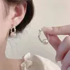 Hoop Earrings 925 Silver Needles Piercing Tassel Round Pearl Bead Earring For Women Girls Party Wedding Jewelry Eh2266