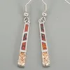 Boucles d'oreilles pendantes KONGMOON 4mm coupe ronde Orange CZ mexicain brun opale de feu argent plaqué bijoux pour femmes goutte