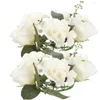 Dekoracyjne kwiaty 2 szt. Świecklestick girland impreza wieniec domowy róży dekorator fałszywy pierścień plastikowe wieńce towary