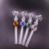 10 pièces Pipes à fumer en verre Pyrex tuyau de brûleur à mazout Mini petite pipe à main huile ongles accessoires de fumée eau brûlante à la main pour Dab Rigs Tube tabac outil d'herbes sèches