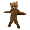 Costume de mascotte d'ours en peluche marron d'Halloween, personnage de thème animé, taille adulte unisexe, fête de Noël, tenue de publicité extérieure