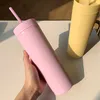 Bouteilles d'eau Ins été mignon en plastique Sippy tasse Macaron bouteille d'eau avec paille coréenne étudiante grande capacité boisson froide tasses d'eau 230428