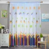 Rideau dessin animé coloré crayon rideaux pour enfants salons enfants chambres Tulle décoration Cortinas Para La Sala