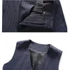 Men's Suits Blazers JacketsVestPants Men's Three-piece Suit/Male Slim Fit Cotton High Quality Business Blazers/Man Stripe Groom Dress S-5XL 231127