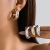 Orecchini a cerchio 2 paia/set Classico Punk Cerchio Per Le Donne Vintage Dichiarazione C Forma Piercing Cerchi Spessi Orecchino 2024 Gioielli di Tendenza