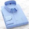Мужские повседневные рубашки Официальная классическая рубашка для мужчин Клетчатая рубашка с длинным рукавом Slim Fit Дизайнерские деловые полосатые мужские белые рубашки для социальных сетей Большие размеры от S до 8XL 231127