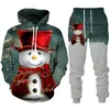 Men's Tracksuits Christmas Santa Claus 3D Print Man Woman Hoodie Pants 2pcs Sets Year Holiday Party Casual Oversized Pullover Tracksuit Set 231127