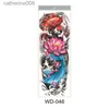 Tattoos Colored Drawing Stickers Colorful Temporary Tattoo Women Peony Fish Tattoo Body Leg Thigh Full Arm Sleeve Tattoo Stickers Sexy Waterproof Big SizeL231128