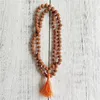 Hänge halsband 28 tum rudraksha pärla halsband bodhi armband shiva tårar korta tofs hand knuten bön mala