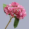 Decorative Flowers Pink Artificial Latex Hydrangea Branch Real Touch Green Plant Flower Arrangement Wedding Home Garden Living Room