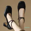 Отсуть обувь бренд женские квадратные ноги Мэри Джейн Лолита Высокие каблуки 2023 Весна модные мод