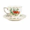 Strumenti Set di tazze da caffè vintage europee in ceramica tazza con bordo dorato inglese ristorante francese bar scatola colorata cucchiaio tazza e piattino