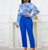 Kadınlar İki Parçalı Pantolon Şık Baskısı Strap Uzun Kollu Üst Yüklü Takım Sıradan Set 2023 Zarif Stil Pantolon Gidiş